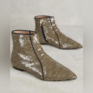 NEW ANTHROPOLOGIE DAY BIRGER ET MIKKELSEN IN PLATINUM SEQUIN ZAYNE 38 7-7.5